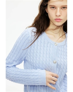 Кардиган с узором «косы», голубой H&m