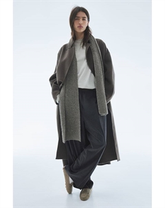 Широкие брюки со складками, серый H&m