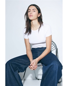 Футболка в рубчик, белый H&m