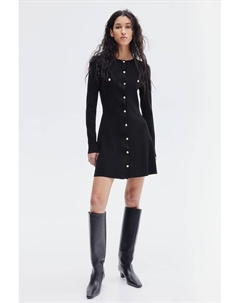 Трикотажное платье, черный H&m