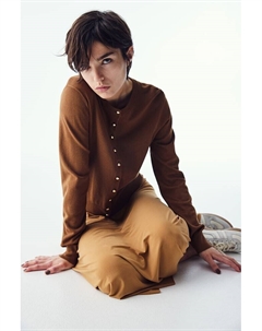 Вязаный кардиган, коричневый H&m