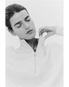 Спортивная толстовка с короткой молнией, бежевый H&m