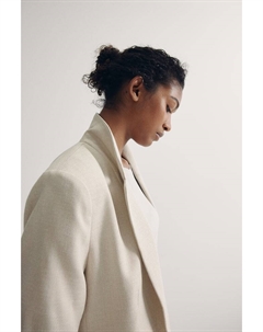 Блейзер с присборенными рукавами, бежевый H&m