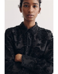 Блузка из структурированной ткани, черный H&m