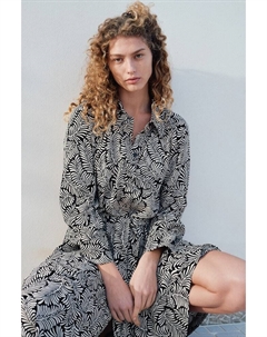 Платье-Блузка из вискозы с поясом-завязкой, мультиколор H&m