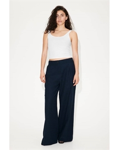 Широкие брюки из льняной смеси, синий H&m