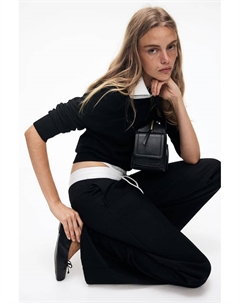 Брюки на завязках со стрелками, черный H&m