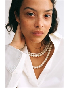 Блузка-Комбинация из поплина, белый H&m