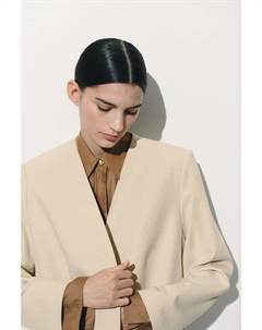 Блейзер без воротника, бежевый H&m