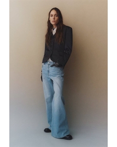 Расклешенные обычные джинсы, голубой H&m