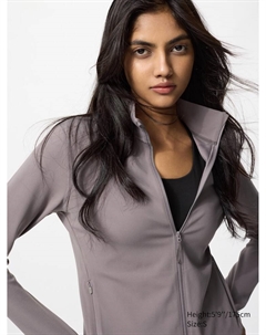Спортивная кофта на молнии, цвет 36 коричневый Uniqlo