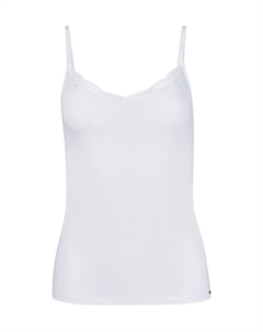 Женская кружевная майка на тонких бретелях, белый Skiny