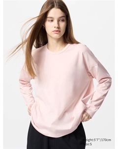 Лонгслив женский, цвет 10 розовый Uniqlo