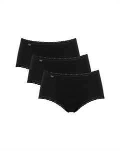 24/7 Кружевные трусы-миди, 3 комплекта кружевных женских трусов, черный Sloggi