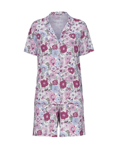 Женские шорты на пуговицах с короткими рукавами Spring Flower Nights, красно-фиолетовый Calida