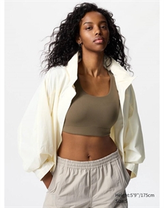 Спортивный топ с чашечками, цвет 37 коричневый Uniqlo