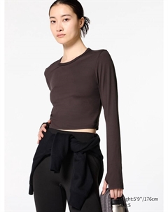 Лонгслив ultra stretch airism, цвет 39 коричневый Uniqlo