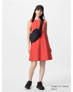 Ультраэластичное мини-платье без рукавов, цвет 14 красный Uniqlo