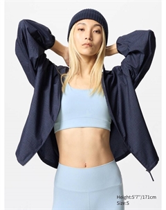 Спортивный топ с чашечками, цвет 61 синий Uniqlo