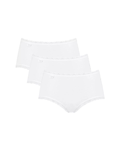 24/7 Кружевные трусы-миди, 3 комплекта кружевных женских трусов, белый Sloggi