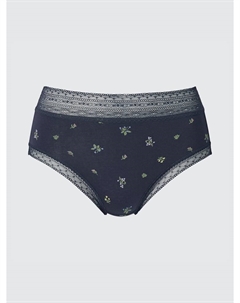 Трусики с высокой талией цветы, цвет 69 синий Uniqlo
