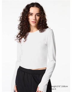 Лонгслив женский, цвет 00 белый Uniqlo