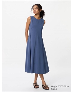 Платье ultra stretch без рукавов, цвет 67 синий Uniqlo
