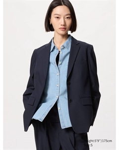 Свободный пиджак по фигуре, цвет 69 синий Uniqlo