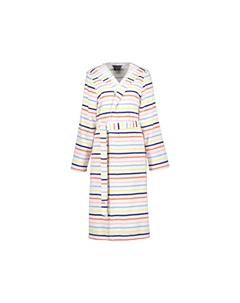 Халаты женские с капюшоном в полоску 3344 бело-разноцветные - 62, мультиколор Cawo