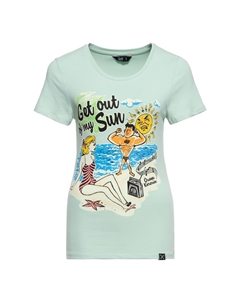 Рубашка с принтом и винтажным мотивом Get Out Of My Sun, мятный Queen kerosin