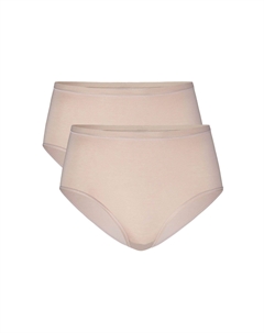 Женские трусы, 2 шт – естественный комфорт, высокая талия, естественный блеск, одинарный трикотаж, цвет Nude Calida