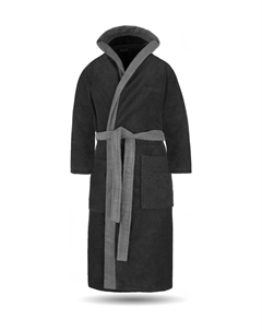 Хлопковый халат унисекс с капюшоном Измит, цвет Schwarz/grau Normani