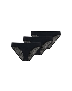 Комплект трусов из 3 невидимых кружев, черный Schiesser