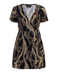 Платье Mini Mit Allover Print, черный Faina