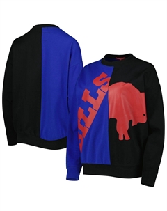 Женский пуловер с большим лицом Mitchell & Ness Royal/Black Buffalo Bills Unbranded