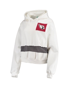Женский укороченный пуловер с капюшоном Arizona Cardinals белого цвета Refried Apparel Unbranded