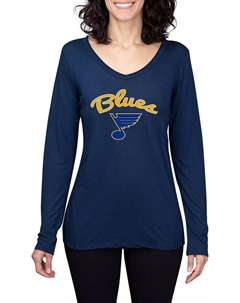 Женская вязаная футболка с длинными рукавами St. Louis Blues Marathon Concepts sport