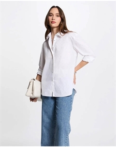 Женская рубашка с длинными рукавами и стразами, белый Morgan