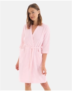 Женский короткий халат-халат с рукавами 3/4, розовый Massana