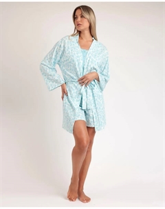 Женский трикотажный халат из модала с длинными рукавами синего цвета, синий Admas