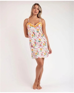 Короткая женская ночная рубашка из вискозного трикотажа горчичного цвета, горчичный Admas