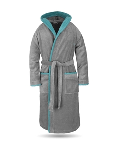 Хлопковый халат унисекс Роб, цвет Grau/petrol Normani
