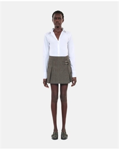 Короткая плиссированная юбка-халат в стиле «принц Уэльский», коричневый The kooples