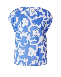 Блузка с коротким рукавом Blouse, синий Comma casual identity