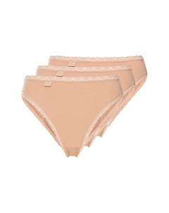 Набор из 3 трусов с кружевной талией из хлопка 24/7 с каймой для женщин, цвет Brush Sloggi