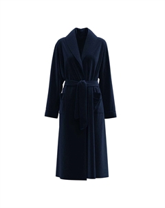 Халат женский махровый с шалевым воротником, 120 см Уютный душ, цвет New Dark Lapis Blue Calida