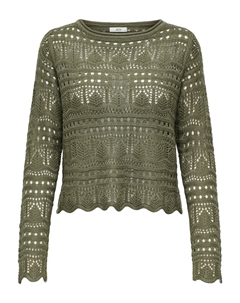 Тонкий вязаный свитер Sweater SUN LAY, оливковый Jdy