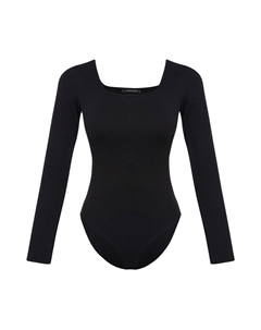 Классический топ Shirt Bodysuit, черный Trendyol