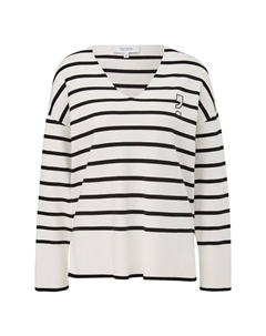 Тонкий вязаный свитер Sweater, черный/белый Comma casual identity