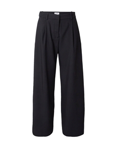 Брюки со складками спереди Wide leg Pleat-Front Pants Dara, черный Weekday